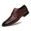 Men's Shoes Autumn Dress Leather Shoes Men's Pointed Cowhide Lace-up Breathable Men's Loafers Business Casual Shoes Men's