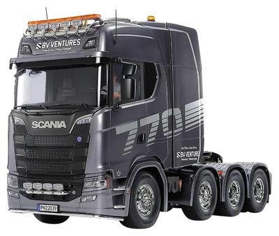 Tamiya Электрический радиоуправляемый большой грузовик серии Scania 770 S Электрический радиоуправляемый 56376 1/14 № 76 8×4/4 (Издание Gunmetal)