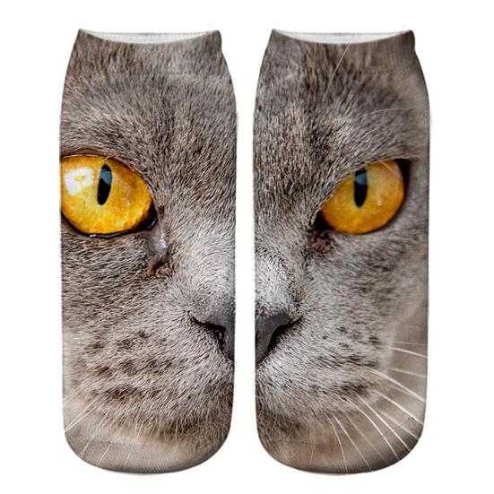 Yousheng Realistic Cat Face Socks 3D Cat Print Socks Breathable Cute Kitten Socks Funny Xmas Birthday Gifts for Women Men Cat Lovers