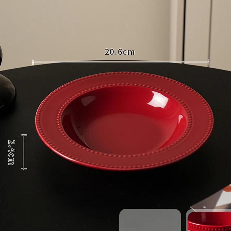 Легкая роскошная свадебная керамическая тарелка, высококачественные однотонные рельефные обеденные тарелки, бытовые тарелки для повседневного использования, вечеринки, торта, десерта и закусок