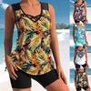 Women Floral Print Two Piece Swimdress Tankini Set 2023 Sexy Swimwear Large Size Bikini Monokini Set Summer Swimsuit Beachwear