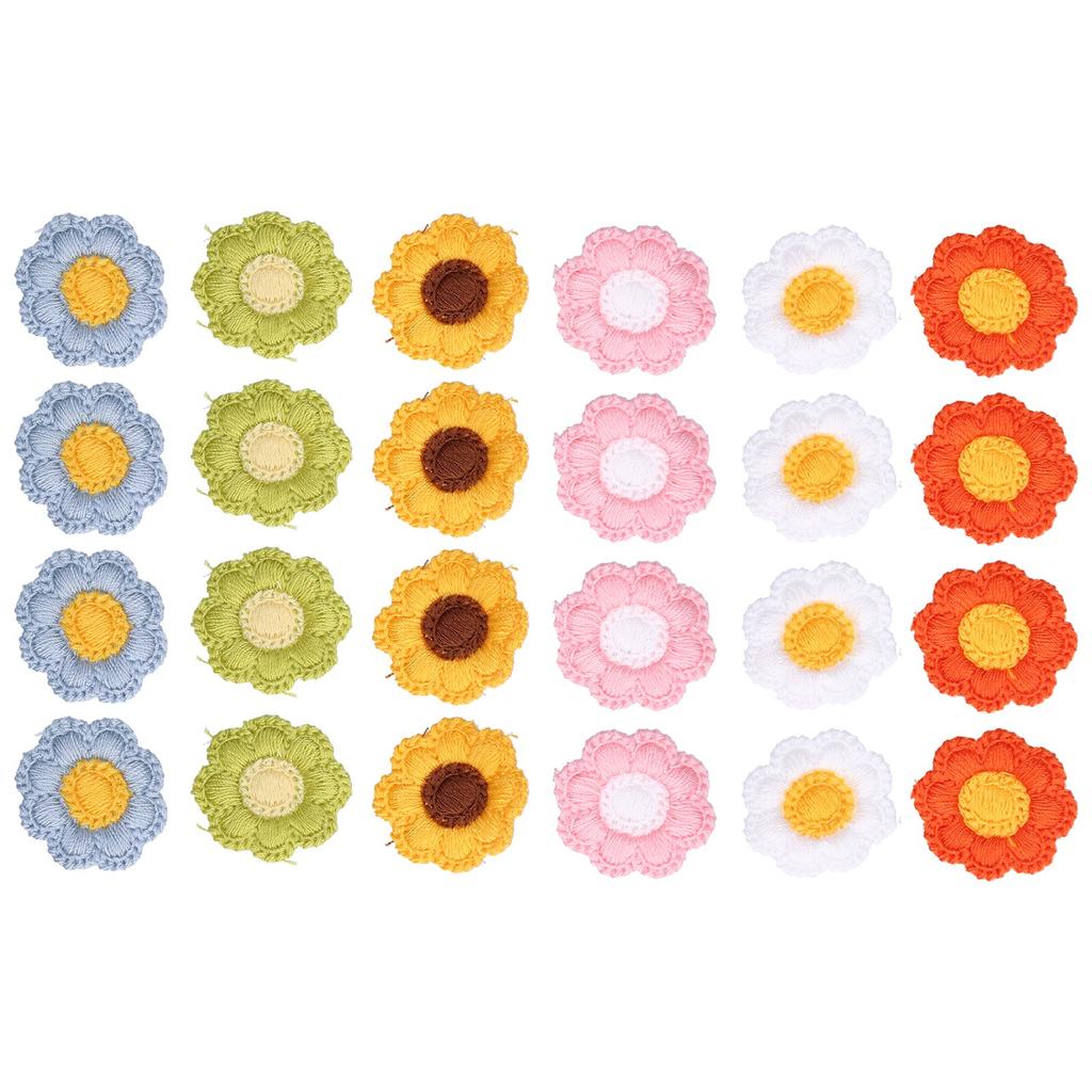 24 шт. Бантики для волос для собак Милые смешанные цвета Уход за питомцем Цветок Топнот с резинкой для кошки