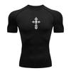 Компрессионные рубашки с принтом креста для мужчин, спортивные, быстросохнущие футболки, топы, спортивные костюмы для бега, рашгарды, базовые слои, нижние рубашки