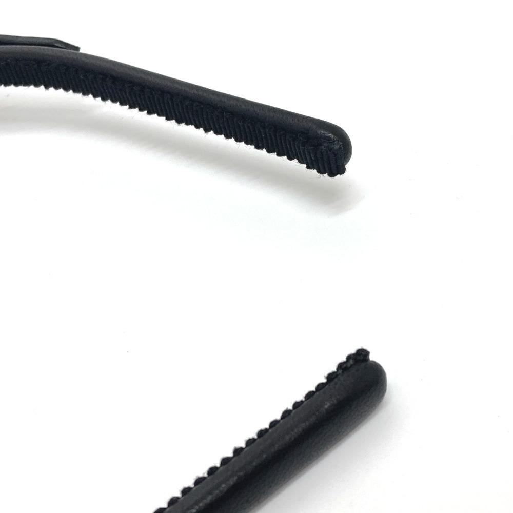 PRADA 7WN Witch motif Hair accessory Hair Band Leather Black/GoldHardware