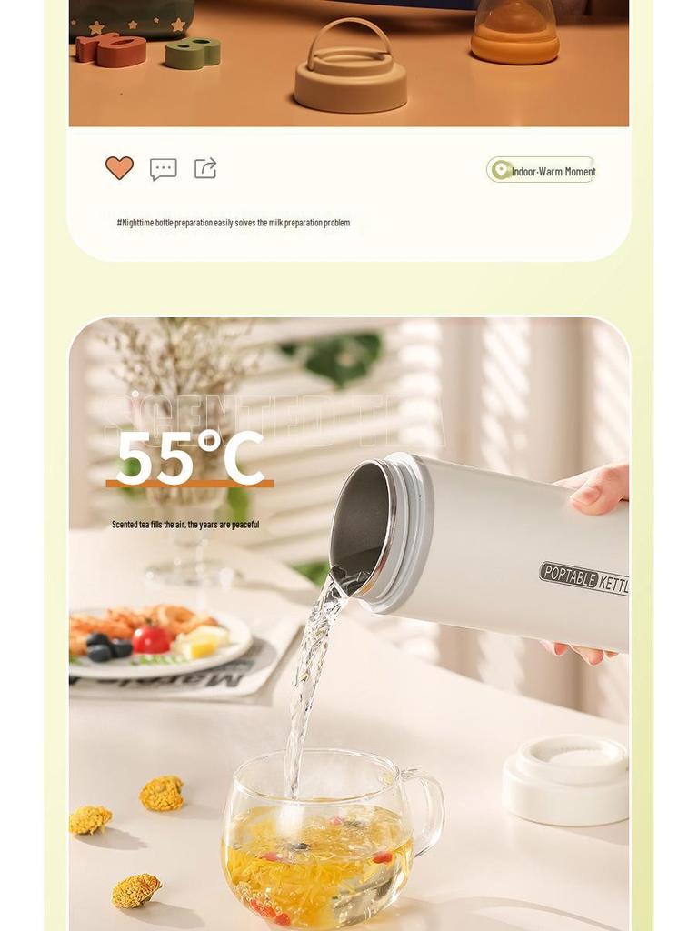 Портативный чайник 110 В с вилками США, Великобритании, ЕС - Изолированная электрическая кружка из нержавеющей стали 316.