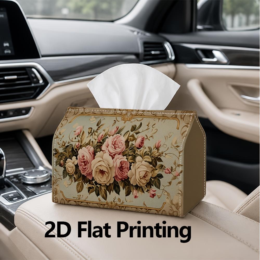 1pc, 2d Flat Printing, Tissue Box Retro Floral Design Paper Towel Rack Pattern Printed Tissue Box, Suitable for Bathrooms, Living Rooms, Bedrooms, Dre