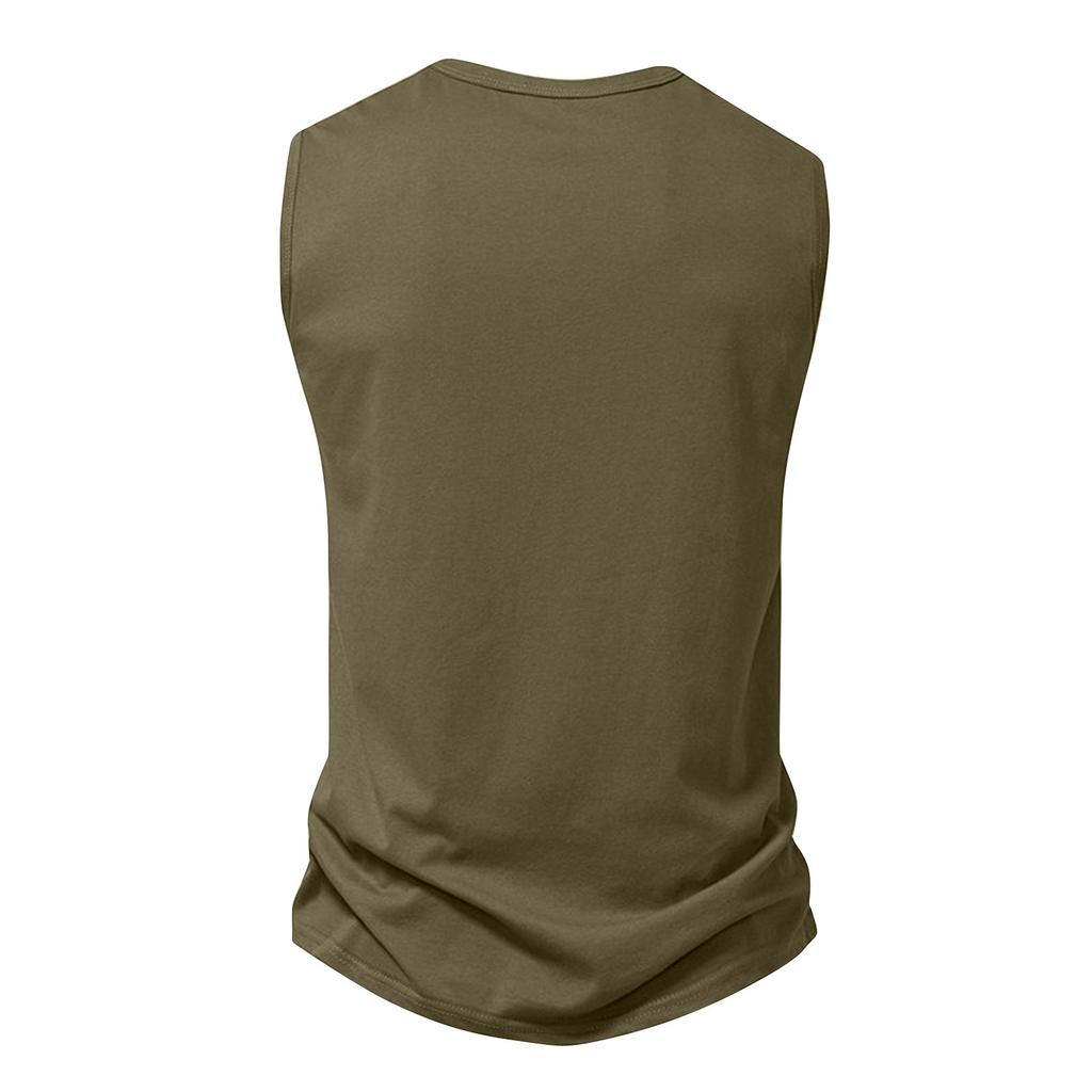 Мужской летний однотонный спортивный жилет с пуговицами, мужской спортивный повседневный жилет