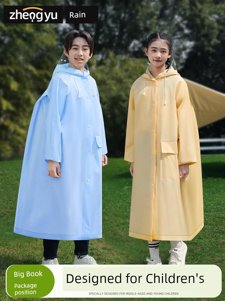 Girl Long Junior High School Student Bicycle Kids Raincoat
