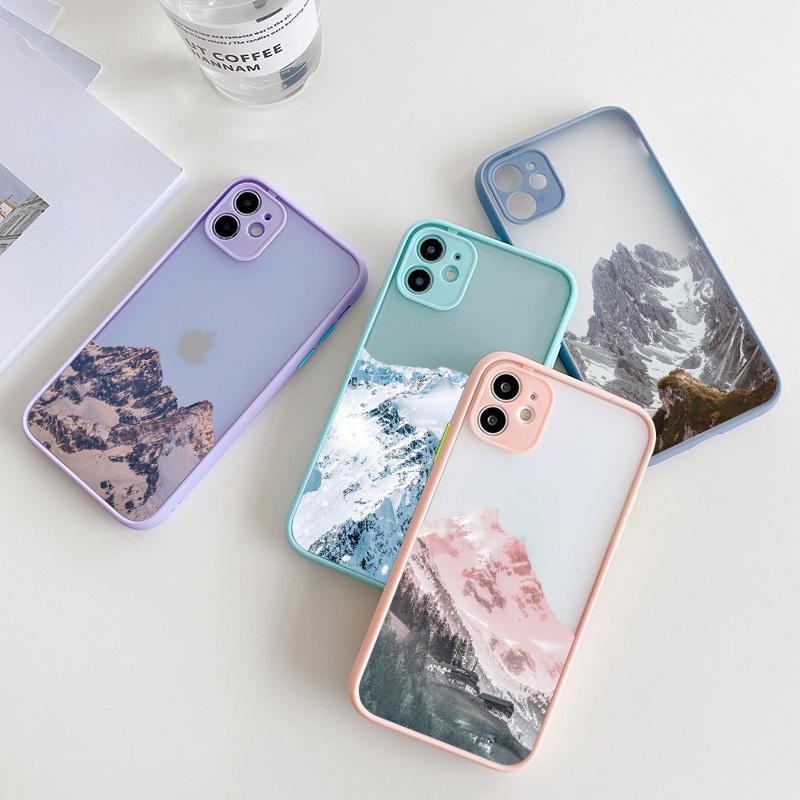 Эстетичный чехол для телефона с рисунком снежной горы для iPhone 7 8 Plus SE2 X XR XS MAX 15 14 12 13 mini 11 Pro Max Ударопрочный чехол