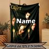 Custom Name Personalized horror theme Print Blanket, Home Decor, Bedroom, Sofa, Camping, Couch, Gifts for Birthday Christmas