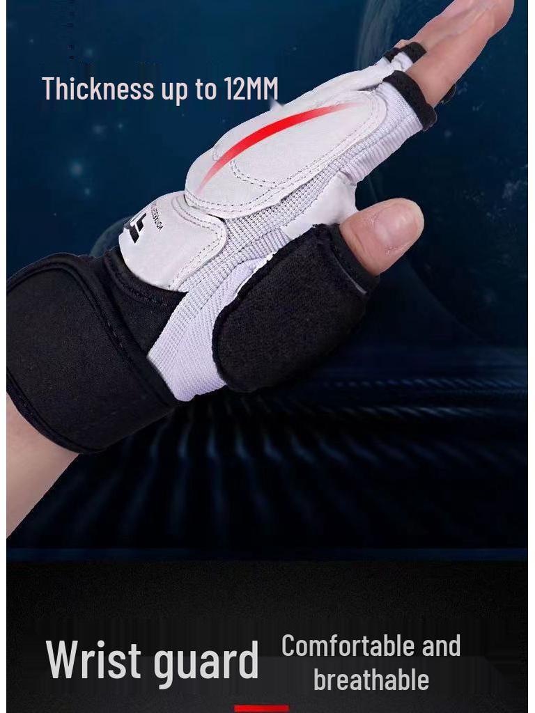Taekwondo Protective Gear: Hand & Foot Protectors, Half-Finger Boxing Gloves for Adults & Children