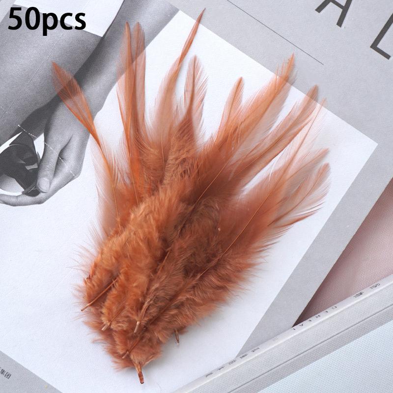 50 шт. натуральное перо макарон цветное куриное перо красочное индюшиное перо красочное перо