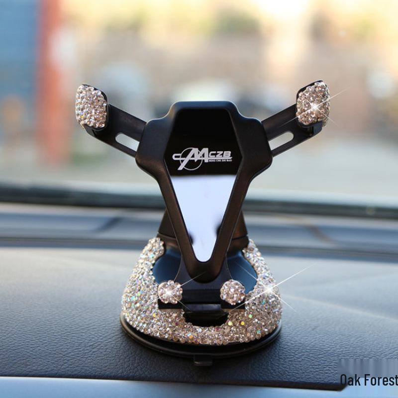 Универсальный автомобильный держатель для телефона с креплением на воздуховод, инкрустированный бриллиантами, с присоской