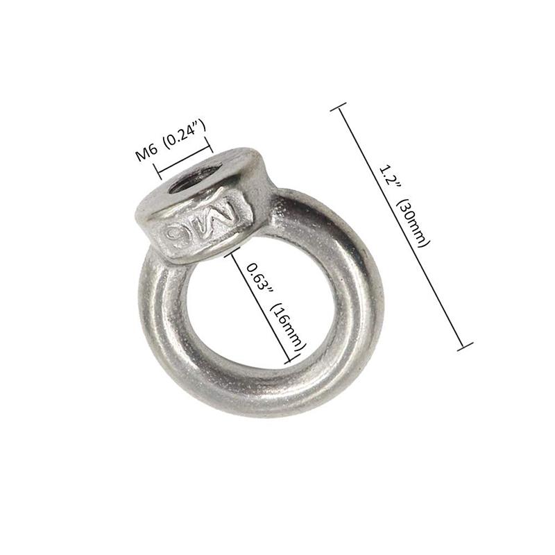 10Pcs M6/M8/M10 Metric Ring Shape Lifting Eye Nut 304 Stainless Steel Lifting Eye Threaded Nut Fastener