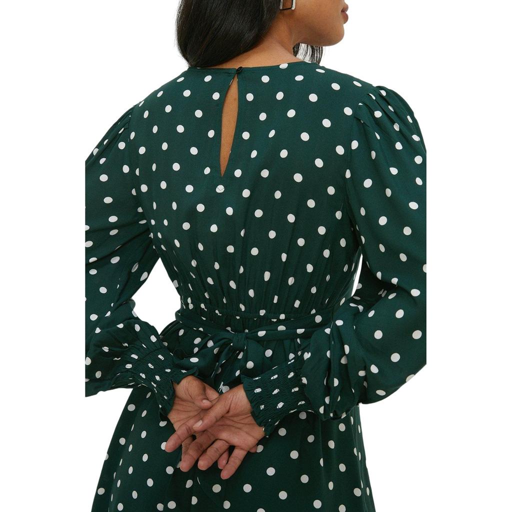 Женское/женское мини-платье Dorothy Perkins с гофрированными манжетами и пятнистым принтом