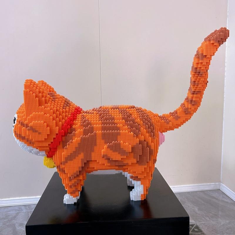 42 см Кавайный Кот, Строительные Блоки, Игрушки для Сборки, 3D Пазл-Украшения, Декор для Дома, Креативная Игрушка-Конструктор, Праздничные Подарки