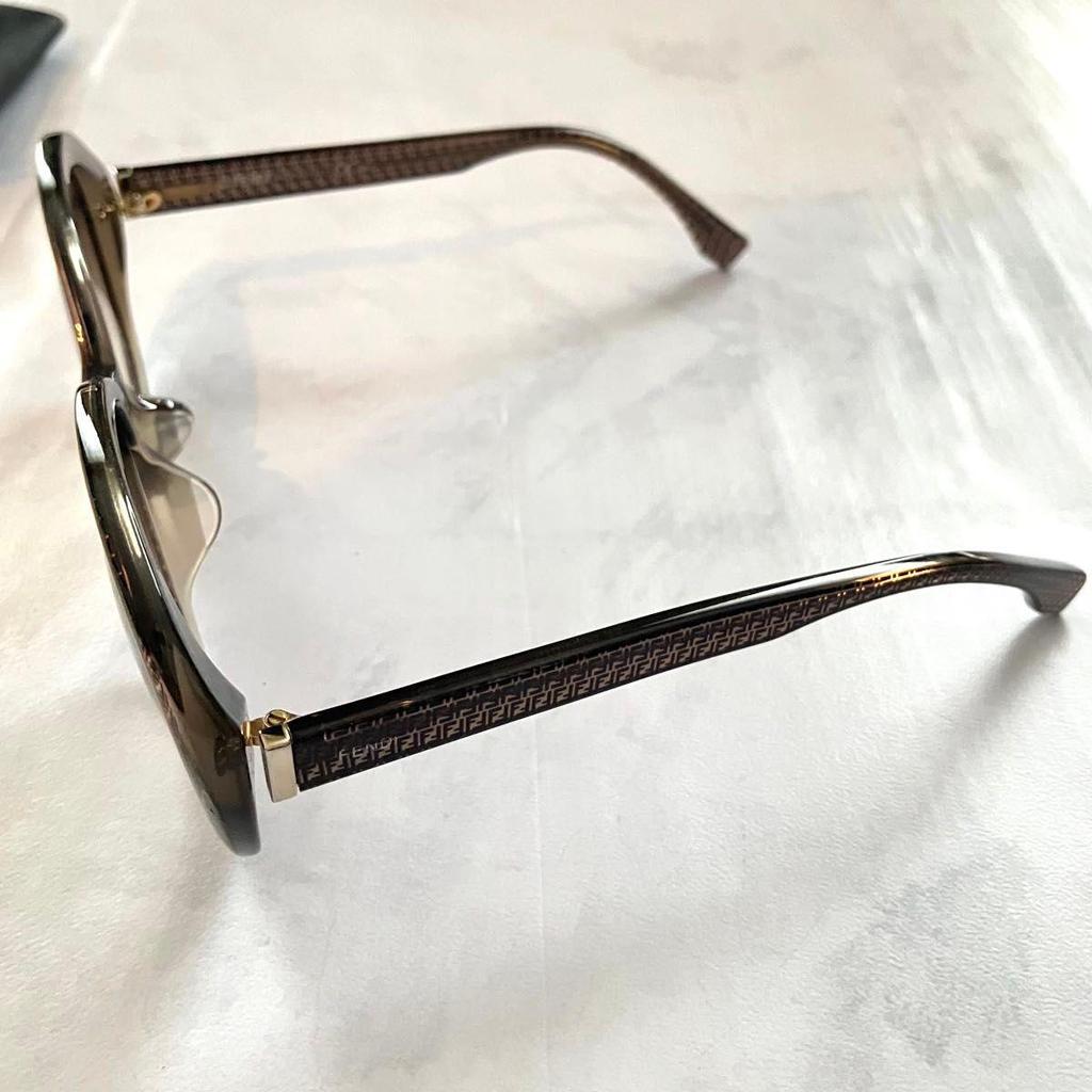 Б/у Солнцезащитные очки FENDI Узор Zucca FF0001/F/S Градиентные линзы Коричневый Коричневый Хорошее качество