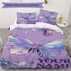 Custom Name Butterfly Fantasy Bedding,Quilt Set Quilt Cover Pillowcase Home Birthday Gift(1 * duvet cover + 2 * pillowcase, without core)_lx