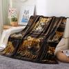 1Pc Lepoard Puzzle Print Flannel Blanket, High quality Comfortable for All Seasons, Home Decor, Warmth and Comfort, Perfect for Christmas Gifts