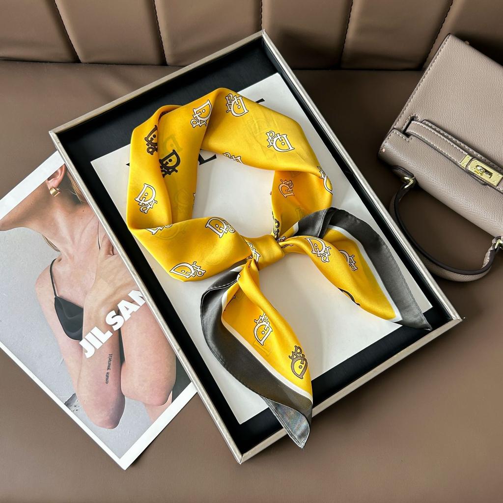 Шелковый шарф женский модный универсальный высокий смысл 70 квадратный шарф защита шеи шарф ретро шарф сумка