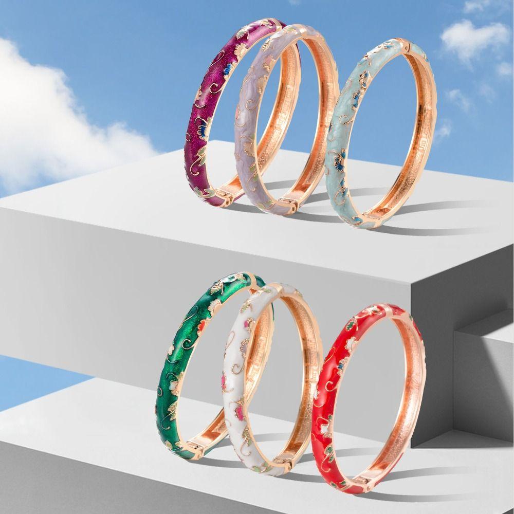 Браслет в китайском стиле в винтажном стиле с перегородчатой эмалью, традиционный женский браслет на руку, ювелирные изделия, подарки