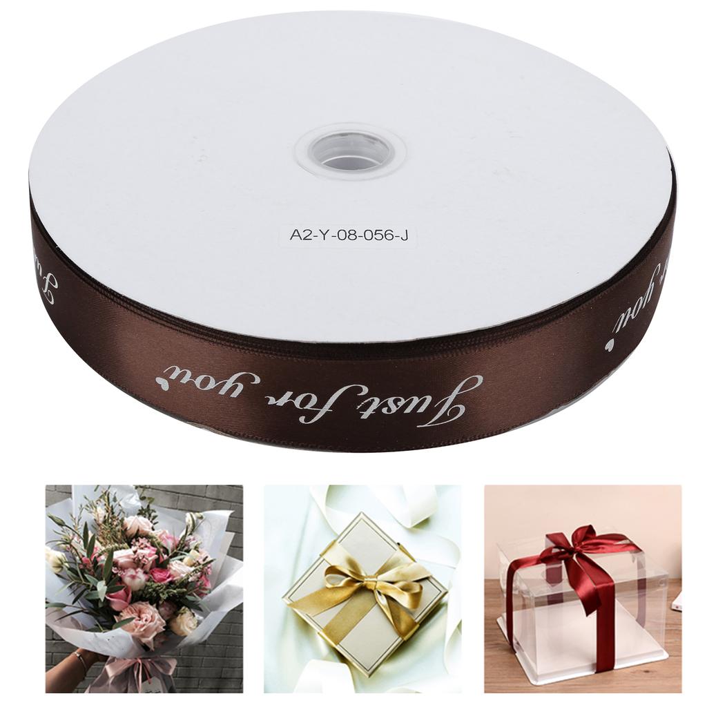 Printing Satin Ribbon Personalized Christmas Xmas Ribbons for Holiday DecorationsCoffee