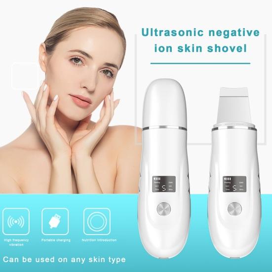 Ультразвуковой пилинг, ручной аппарат для удаления черных точек, глубокая очистка, шпатель для лица, ультразвуковой скруббер для кожи