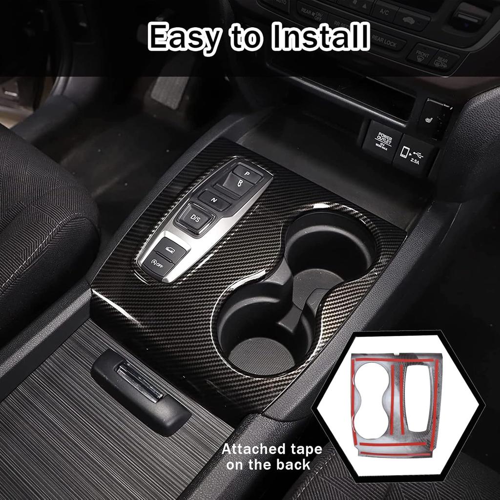 Накладка на панель переключения передач для Honda Pilot 2016-/ Ridgeline -/ Passport -, ABS автомобильные центральные консоли, крышка подстаканника, протектор, аксессуары