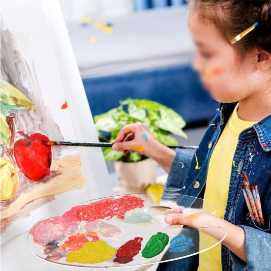 Палитра для рисования Прозрачная антипригарная удобная ручка Прозрачная акриловая масляная краска Лоток для смешивания пигментов с отверстием для большого пальца Студийные аксессуары