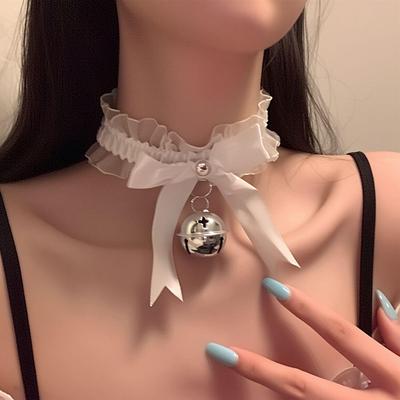 Кружевной чокер Pure Desire с колокольчиком: Сексуальный аксессуар для женского белья - Рождественское искушение чокер
