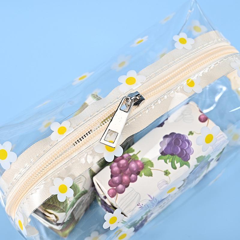 Portable Transparent Makeup Bag Zippered PVC Cosmetic Pouch for Women Travel Toiletry Storage Bag