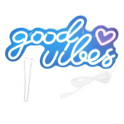 Неоновая вывеска Good Vibes LED Light Acrylic USB Powered Wall Hang Neon Wall Decor for Bar Party Wedding