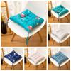 Seat Cushion High Rebound Comfortable Flowers Print Dining Chair Seat Pad
