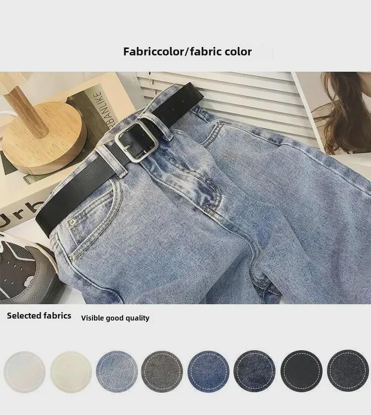 Женские джинсы с высокой талией в стиле ретро — осень 2021 г., корейский стиль, свободный облегающий крой, брюки-шаровары цвета моркови с девятью точками