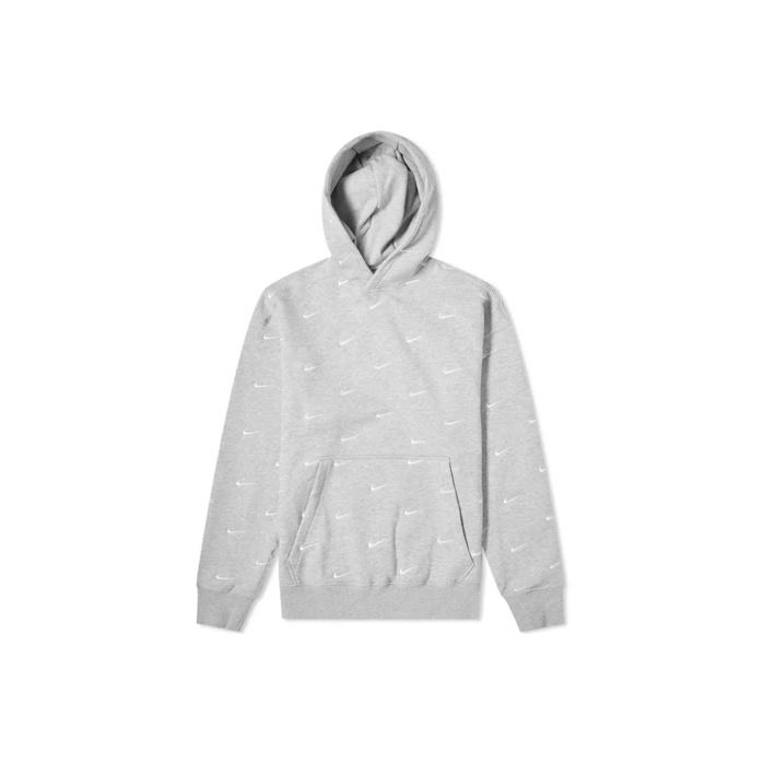 Nike Толстовка с логотипом NRG All Over Swoosh, серая, Хизер/Белая, мужская уличная одежда CJ8907-050