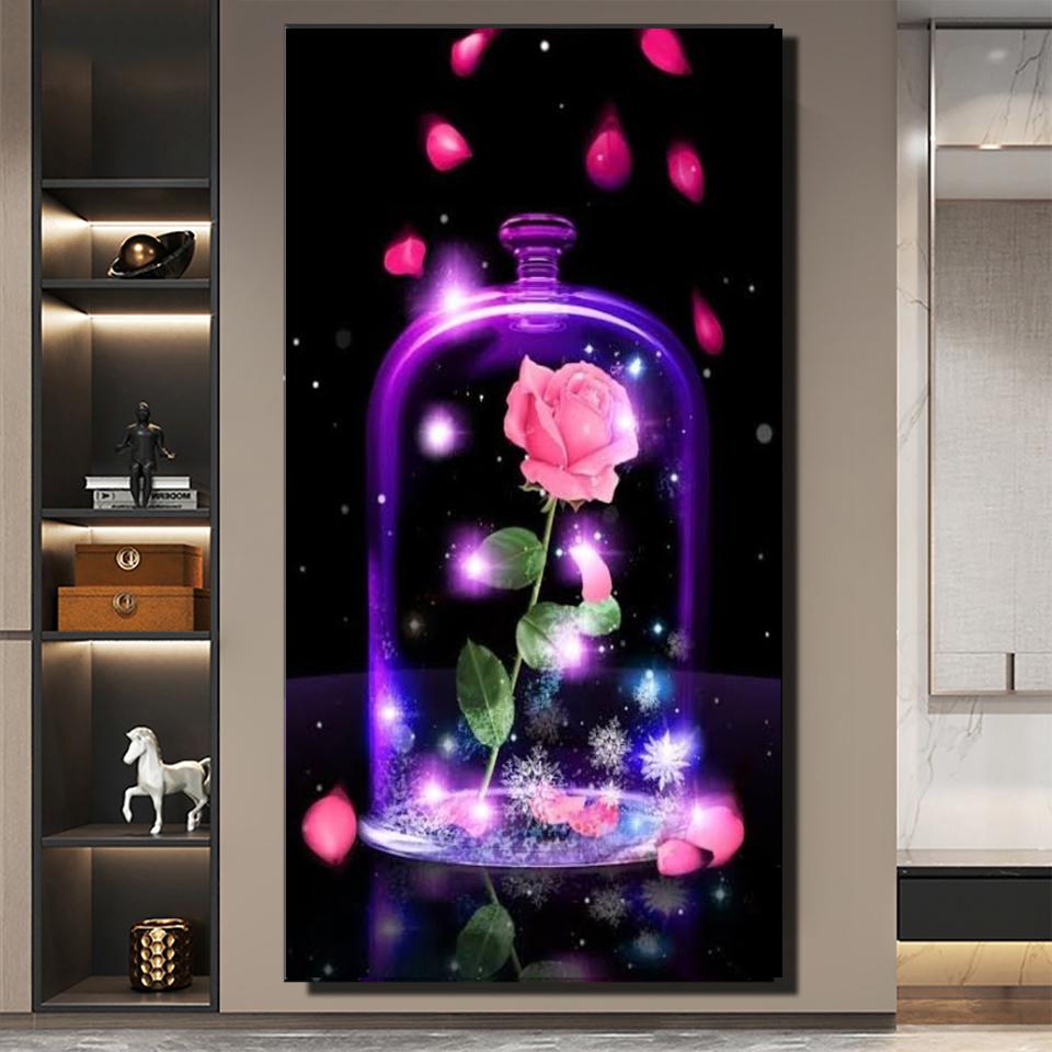 DIY часы с розой ручной работы 100% квадратная круглая дрель Алмазная картина Dream Rose 5D Новая Алмазная вышивка Стразы мозаика A2422