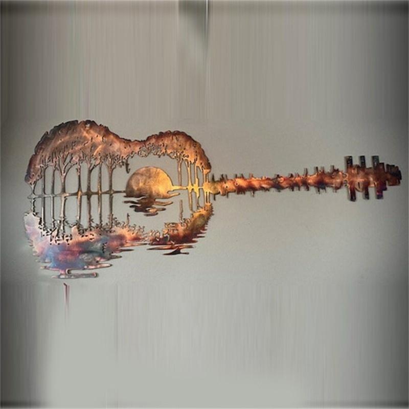Abstract Guitar Metal Guitarist Art Ideal Gift for Guitar Lover Hanging Ornament Home Decoration