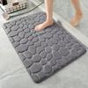 Coral Fleece Embossed Stone Bathroom Floor Mat Cobblestone Absorbent Non-slip Floor Mat Door Mat