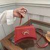 Bow Fashion Solid Color 2025 Spring New Casual Foreign Gentle Portable Shoulder Crossbody Women's Small Square Bag