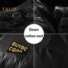 Men Waistcoat Hooded Sleeveless Vest Coat Black Golden Color Down Cotton Zipper Pockets Vest Jacket Daily Wear