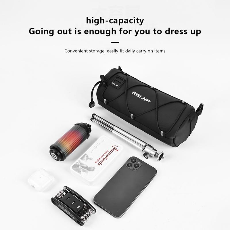 Eslnf Велосипедная передняя сумка Большая вместимость для хранения вещей Наружная водонепроницаемая многофункциональная сумка для езды на горном велосипеде Передняя сумка для горного велосипеда Аксессуары для велосипеда