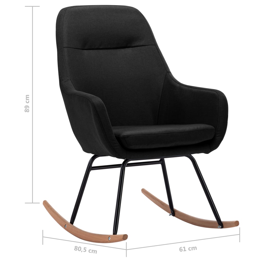 Rocking Chair Black Fabric