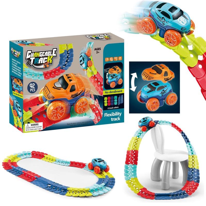 Magic Zero Gravity Car Track Play Set With Led Race Car And Glow In The Dark Rainbow Tracks Perfect Gift For Kids!