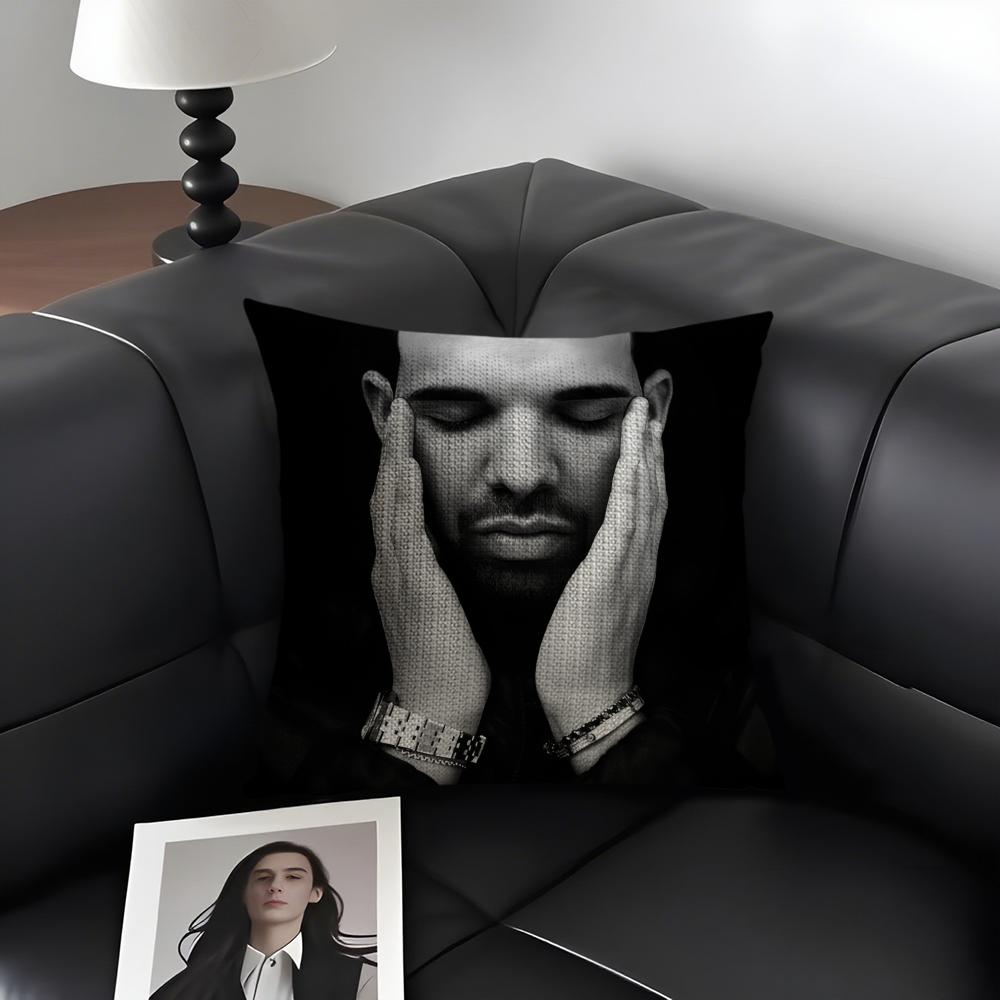 Чехол на подушку D-Drake Rapper Натуральный Лен Органическая Ткань Двусторонний Принт Диван Домашний Декор Подарок Наволочка