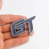 3D Metal GT Letters Car Front Grille Rear Trunk Fender Emblem Badge Sticker Decals Styling Accessories