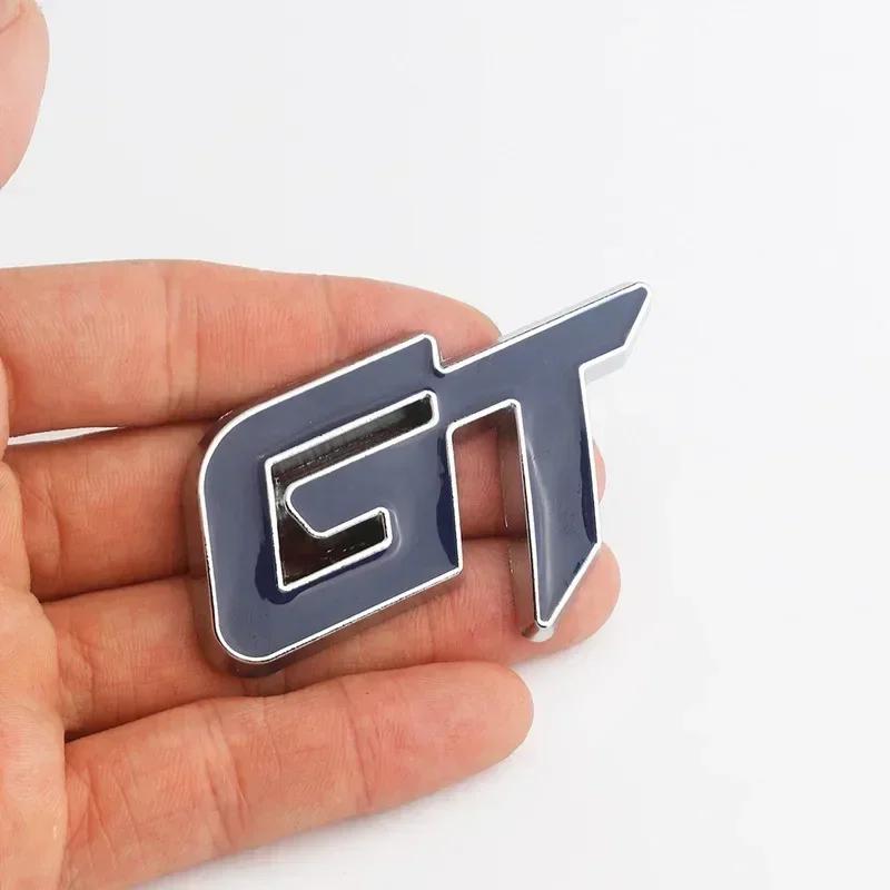 3D Metal GT Letters Car Front Grille Rear Trunk Fender Emblem Badge Sticker Decals Styling Accessories