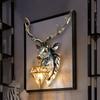 Zhaocai Deer Head Wall Hanging Background Wall Lamp Personalized Creative Decoration Lamp Wall Lamp Living Room Hanging Piece Deer Horn Lamp