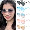 New Big Sunglasses Women Men Trendy Vintage Brand Designer Anti-UV Gradient Color Korean Version Glasses Fashion Accessories