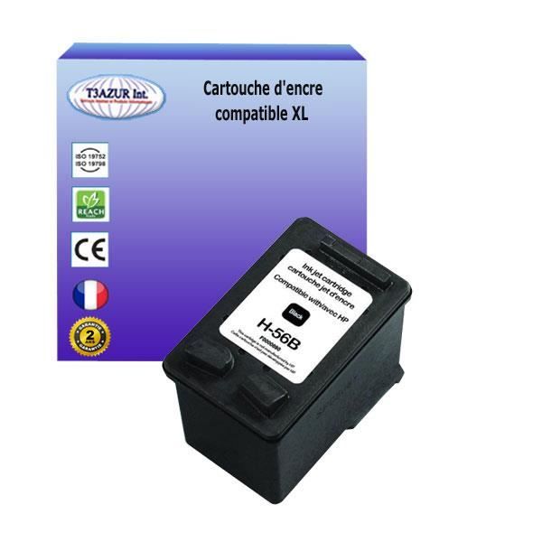Cartouche compatible avec HP Psc 2212, 2310, 2400, 2405, 2410 remplace HP 56 - Noire - 22ml - T3AZUR