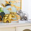 Handmade Ceramic Electroplated Elephant Statue Gold/Silver Home Decor Animal Figurine Wedding Gift  Ornament Office Desk Art